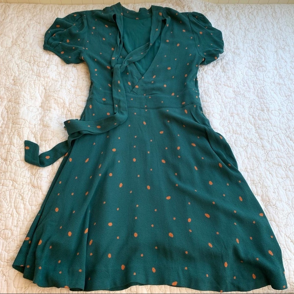 Free People Abbie Printed Mock Neck SS Mini Dress 4 - Picture 16 of 16